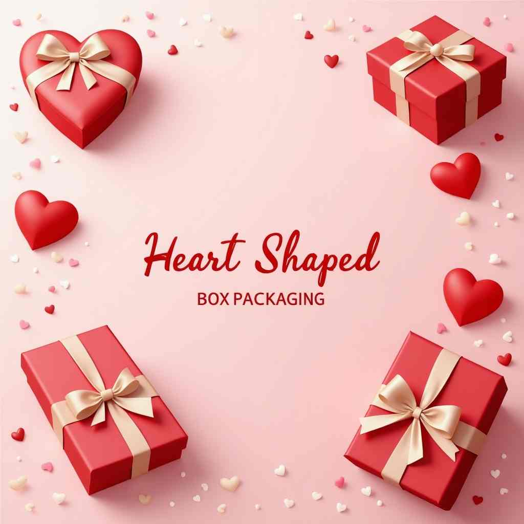 Heart-shaped gift box packaging PSD material